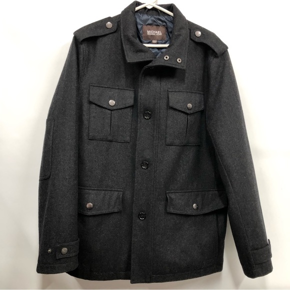 Michael Michael Kors Wool Blend Coat Quilted Lining Men's Size Medium - Picture 1 of 14